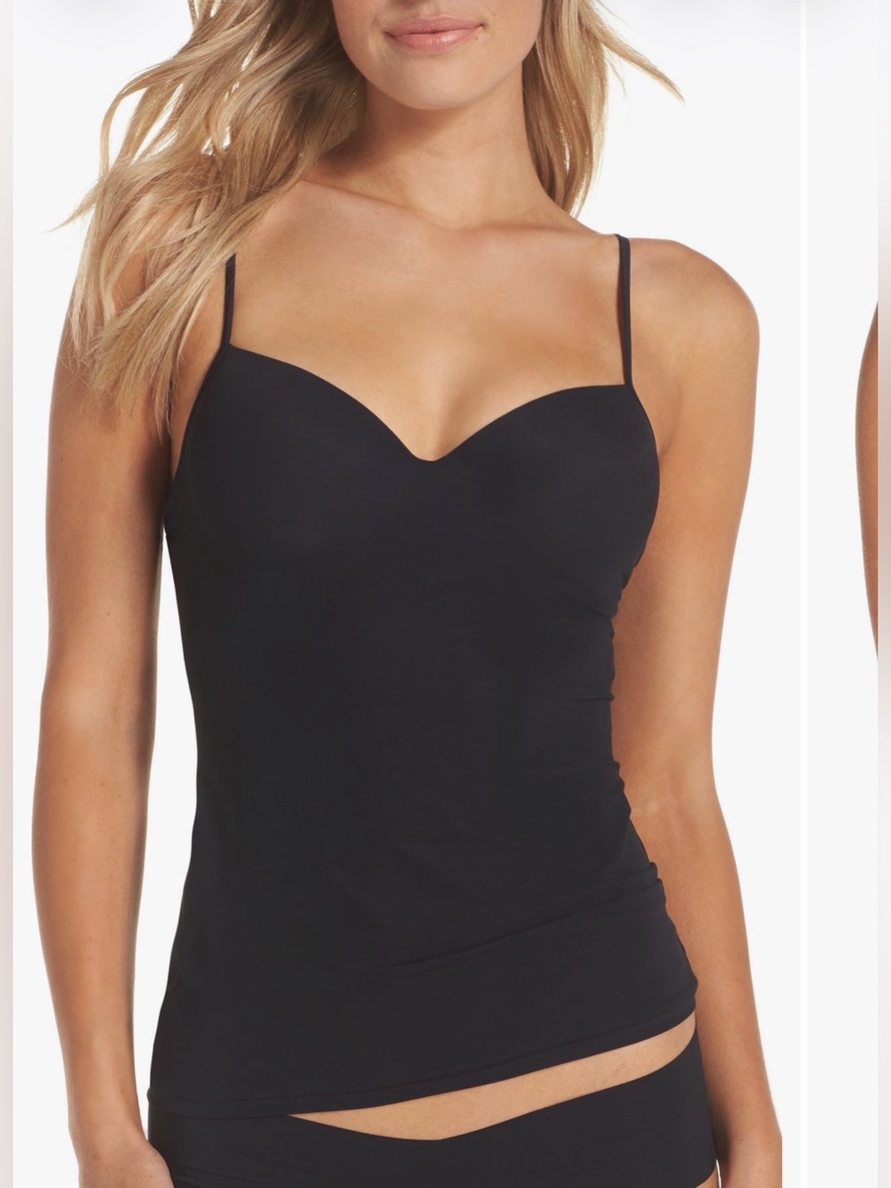 HANRO Women’s Allure Black Built In Bra Camisole NWT